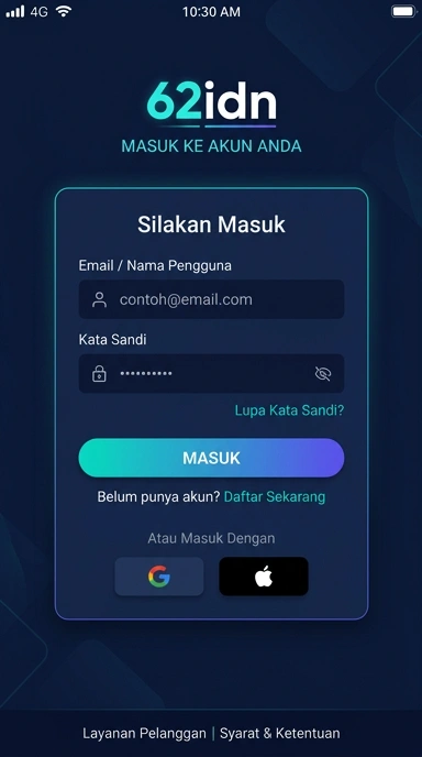Panduan Masuk Akun 62idn untuk Pengguna Android