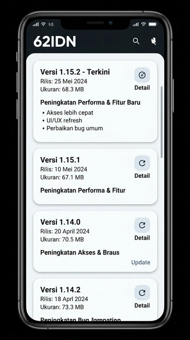 Riwayat Versi APK 62idn untuk Pengguna Android