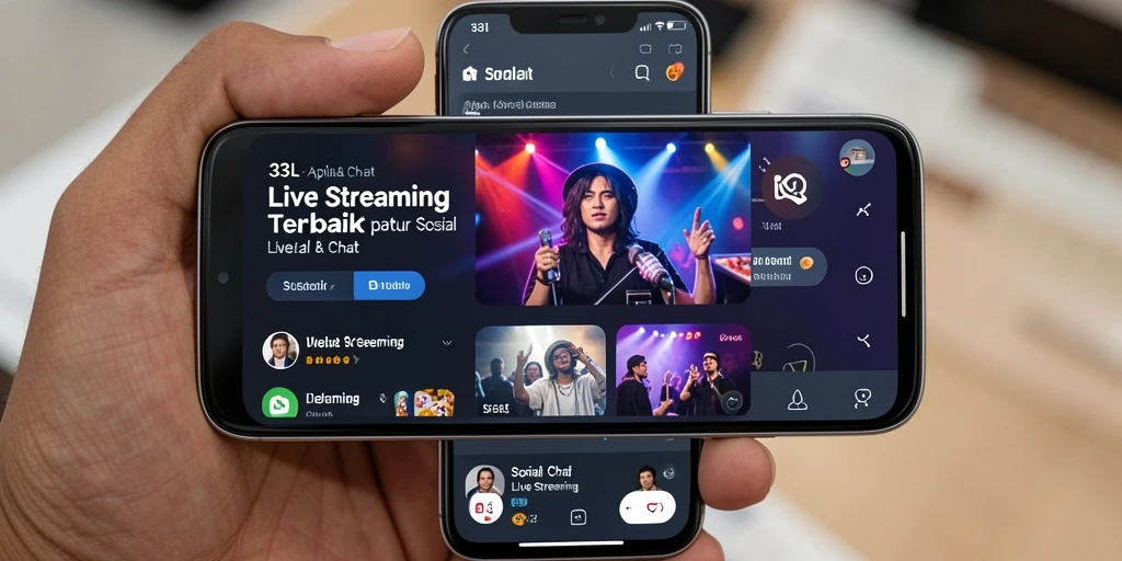 Antarmuka aplikasi 33L untuk Live Streaming yang menarik.