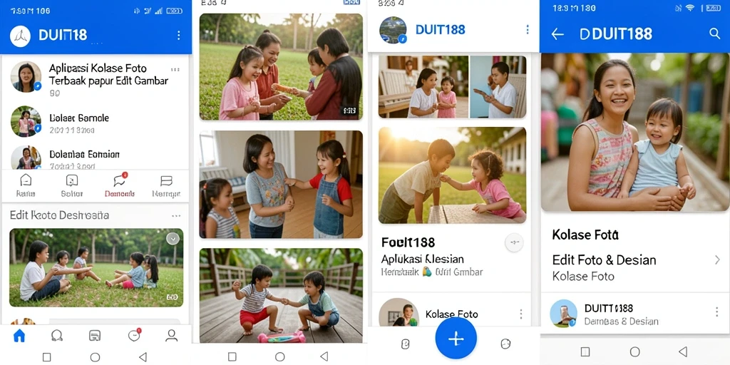 Antarmuka DUIT188 yang sederhana dan fungsional untuk kolase foto.