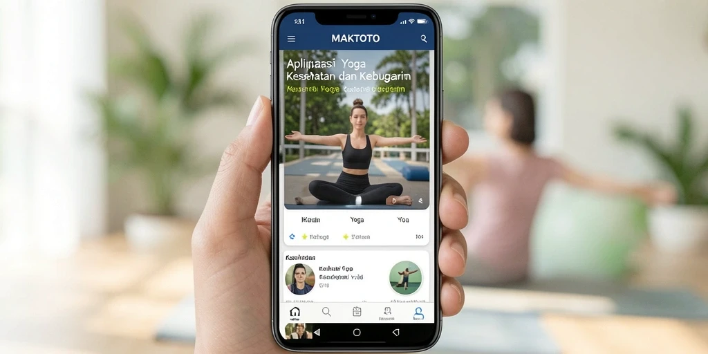 Antarmuka aplikasi MAKTOTO untuk latihan Yoga yang menarik.