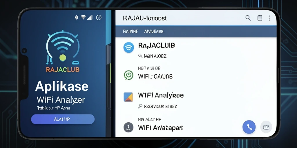 Tampilan antarmuka utama aplikasi RAJACLUB untuk analisis WiFi.