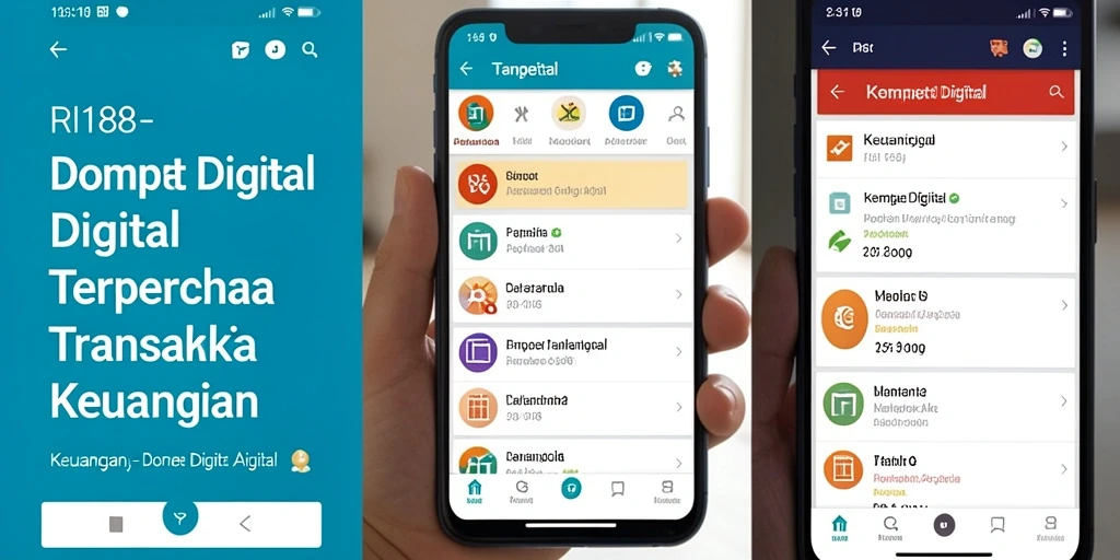 Tampilan antarmuka aplikasi Dompet Digital RI188 yang intuitif.