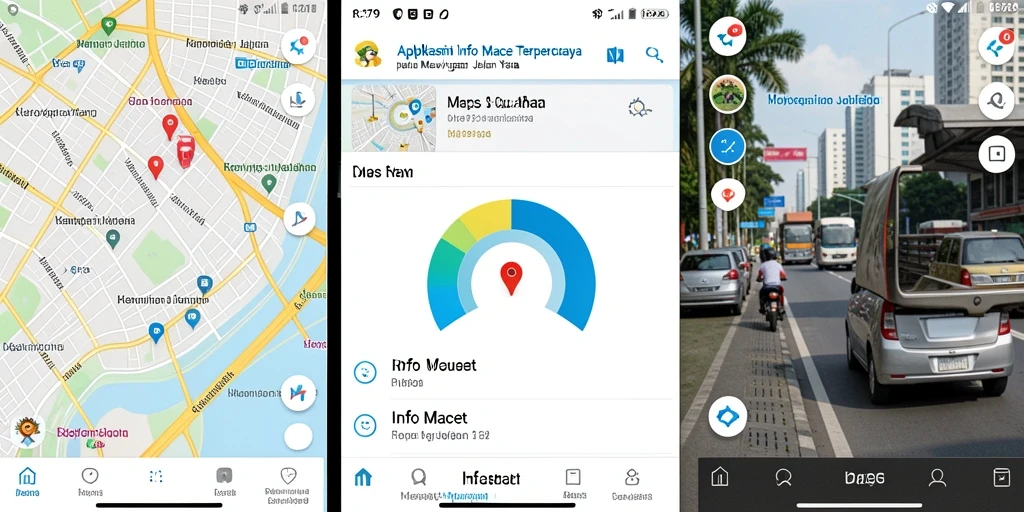 Antarmuka aplikasi RP79 menampilkan peta kondisi lalu lintas secara real-time.