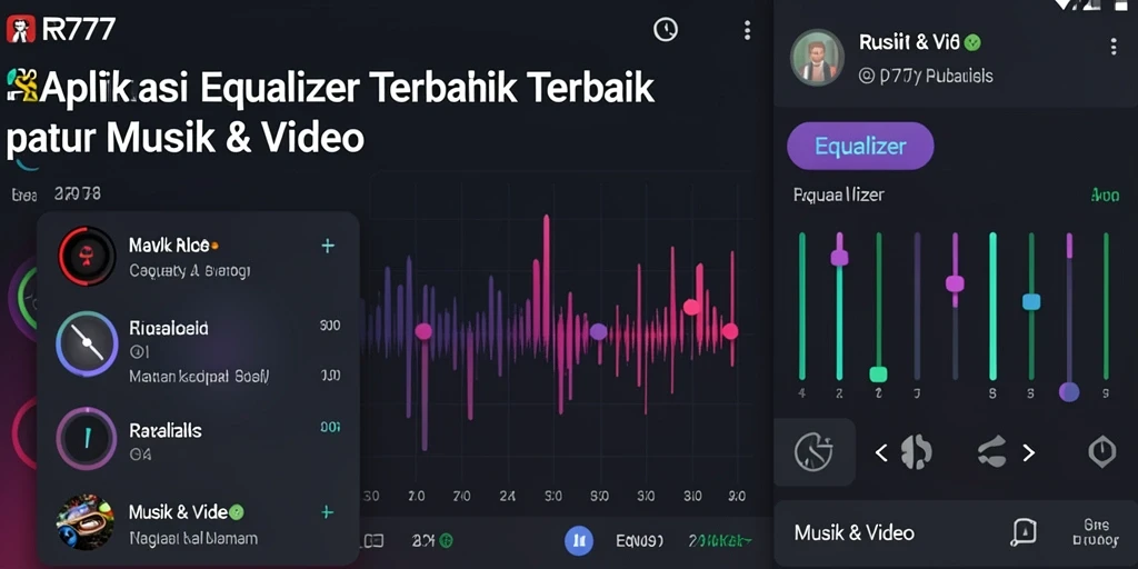 Antarmuka RR777 dengan fitur Equalizer untuk musik