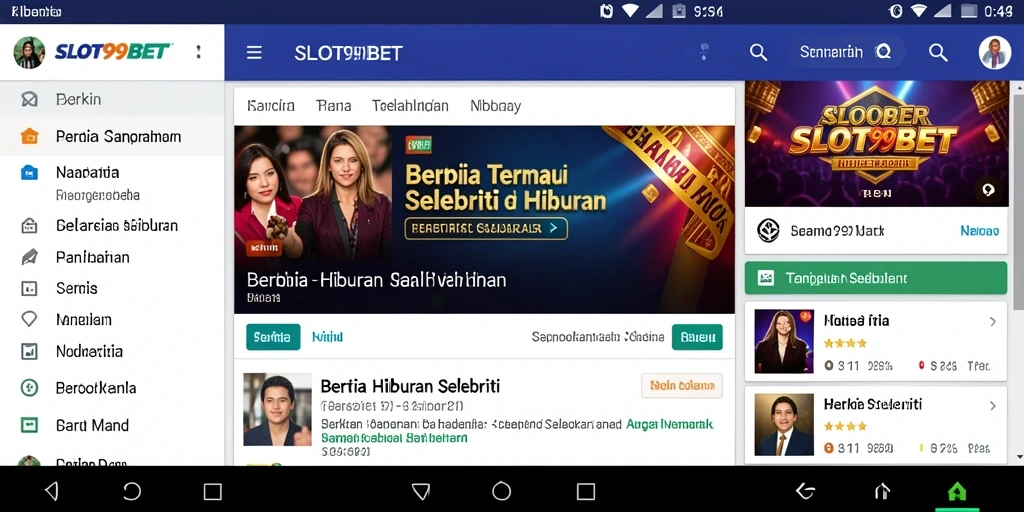 Antarmuka SLOT99BET yang menarik dengan berita selebriti terkini.