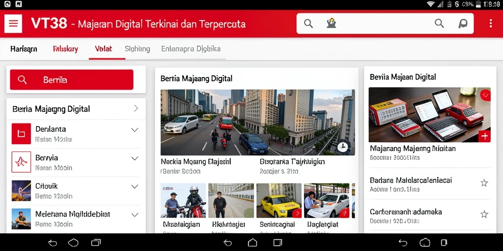 Antarmuka modern dan fungsional dari aplikasi Majalah Digital VT38.